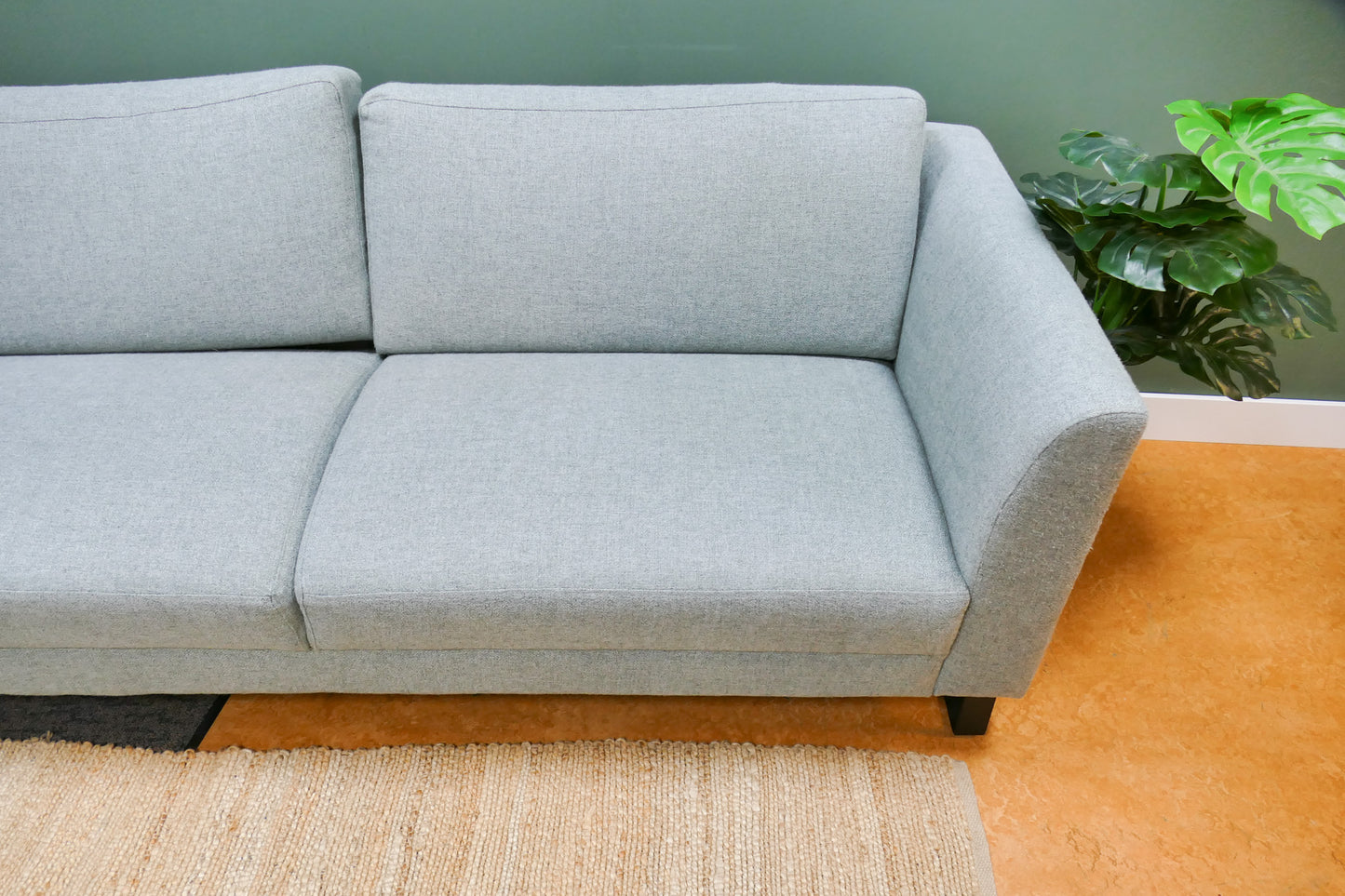 Refurbished Moderne Hoekbank Lichtblauw Gemêleerd