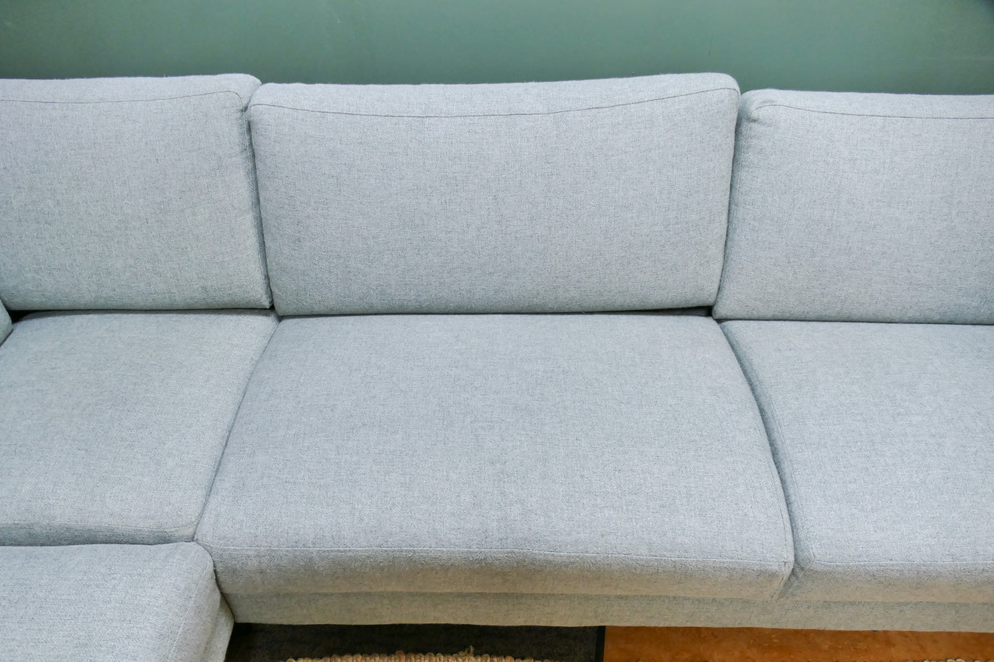Refurbished Moderne Hoekbank Lichtblauw Gemêleerd