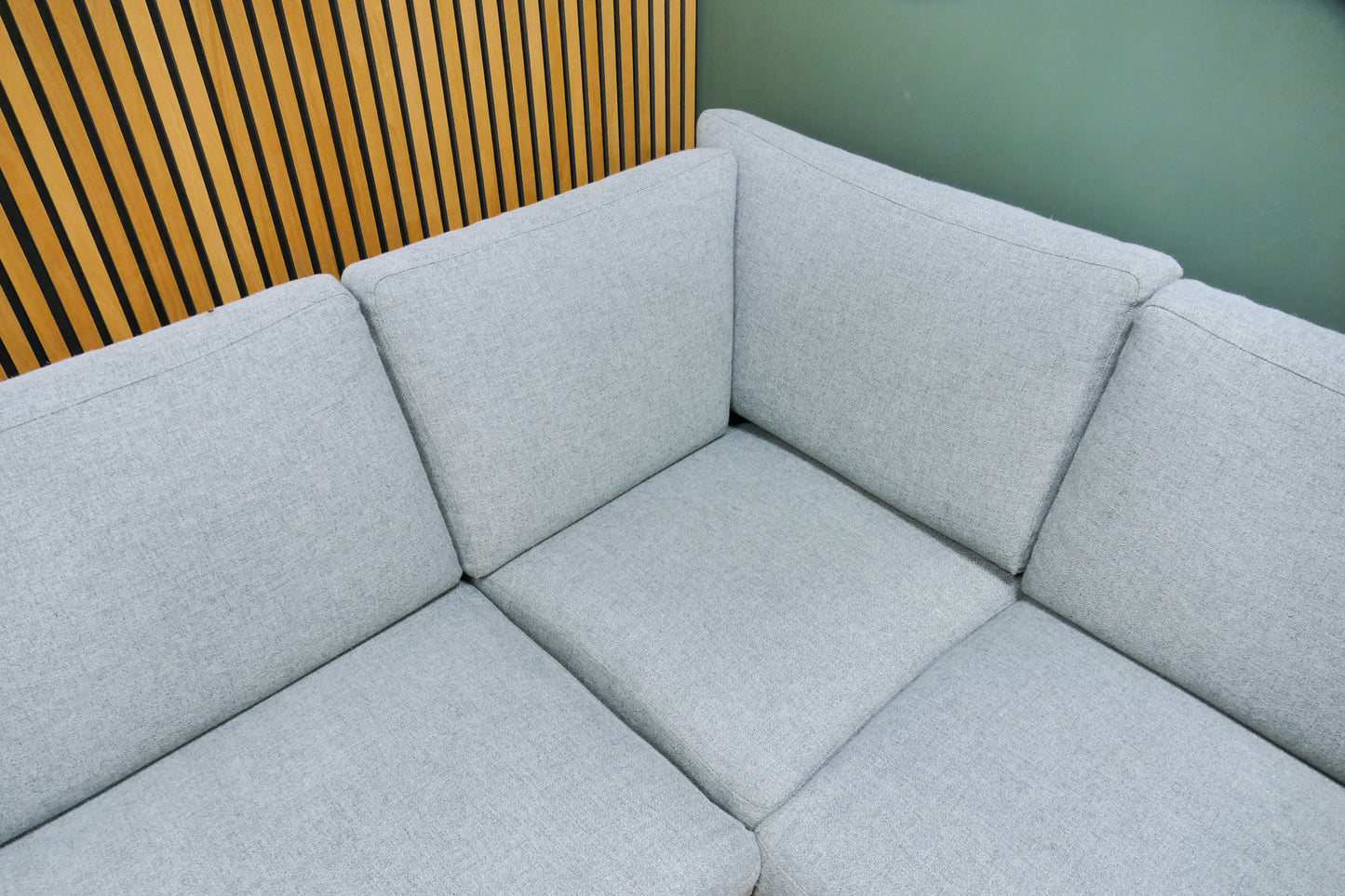 Refurbished Moderne Hoekbank Lichtblauw Gemêleerd