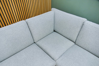 Refurbished Moderne Hoekbank Lichtblauw Gemêleerd