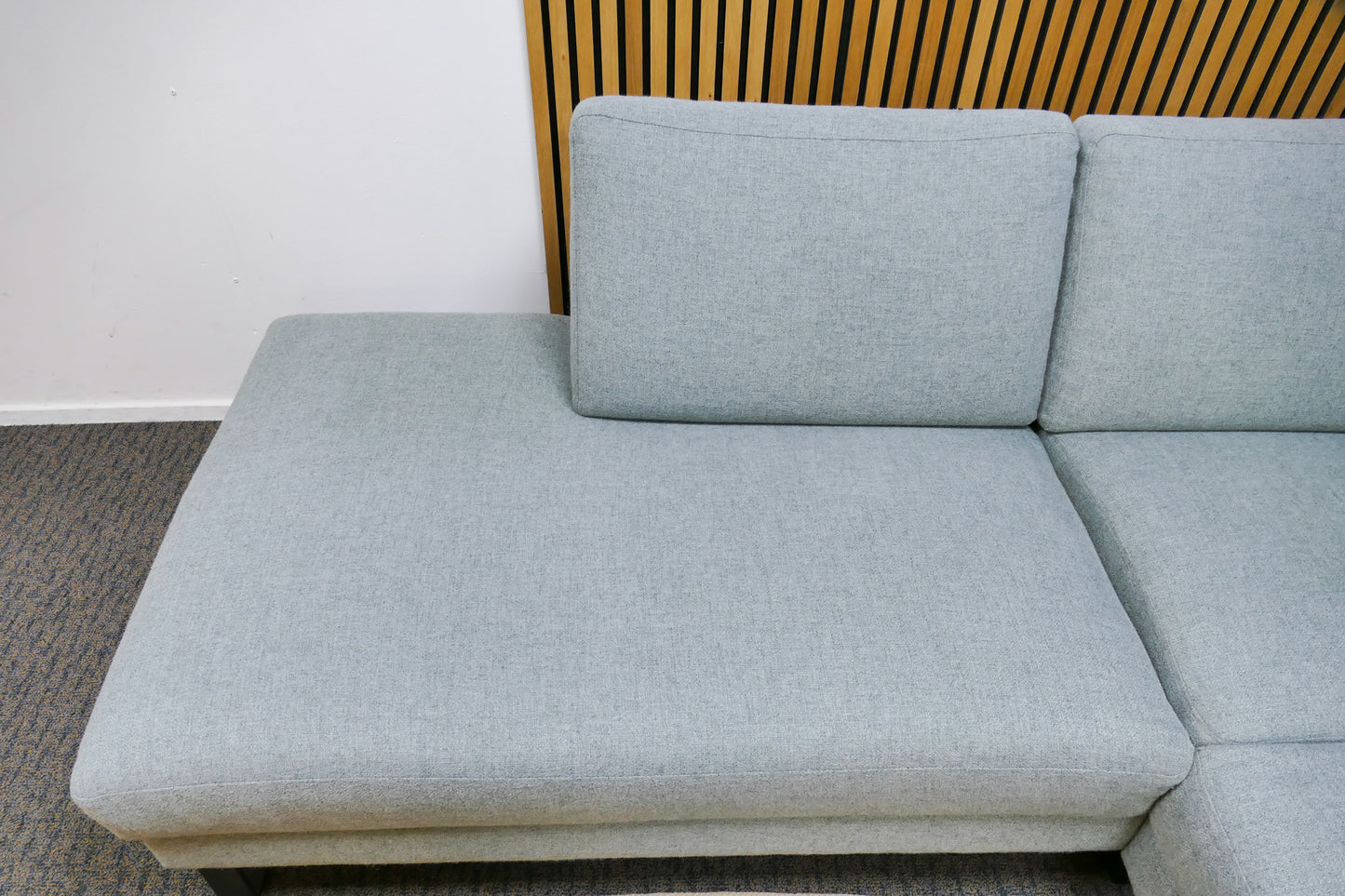 Refurbished Moderne Hoekbank Lichtblauw Gemêleerd