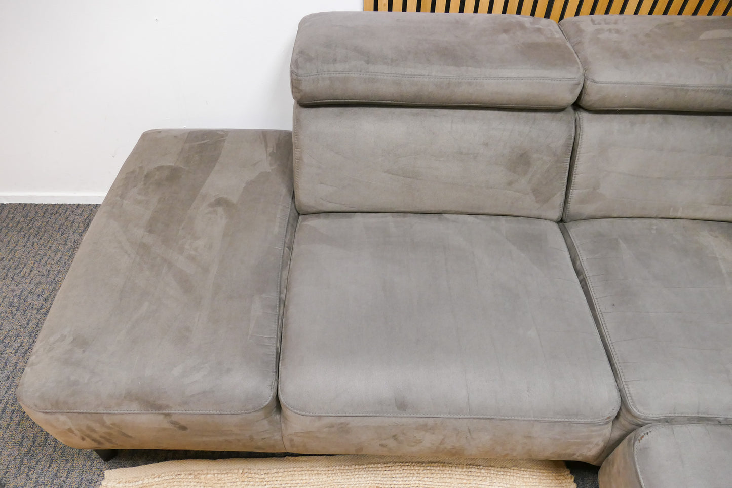 Refurbished Hoekbank Microvezel Donkergrijs