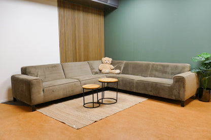 Refurbished Grote Hoekbank Velvet Taupe