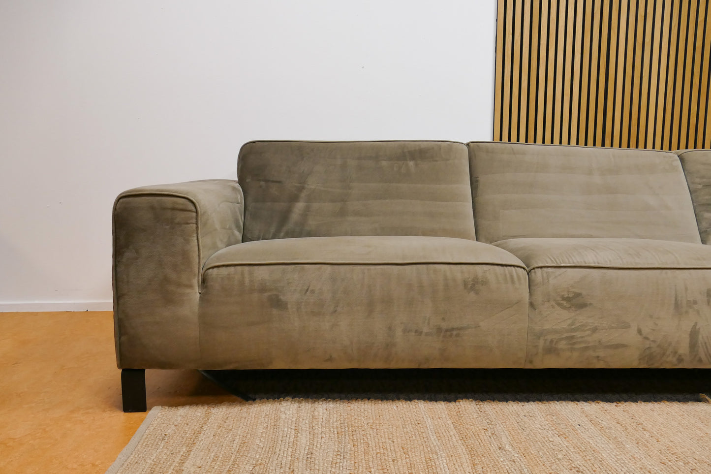 Refurbished Grote Hoekbank Velvet Taupe