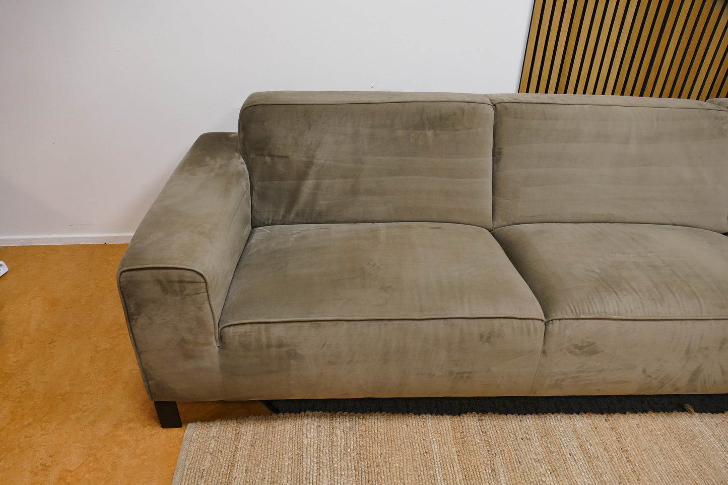 Refurbished Grote Hoekbank Velvet Taupe