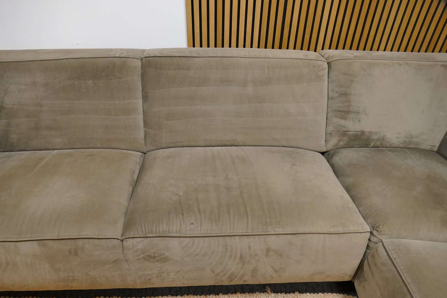 Refurbished Grote Hoekbank Velvet Taupe