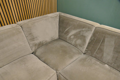 Refurbished Grote Hoekbank Velvet Taupe