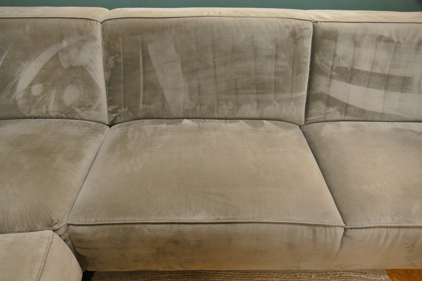 Refurbished Grote Hoekbank Velvet Taupe