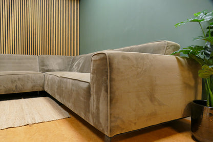 Refurbished Grote Hoekbank Velvet Taupe