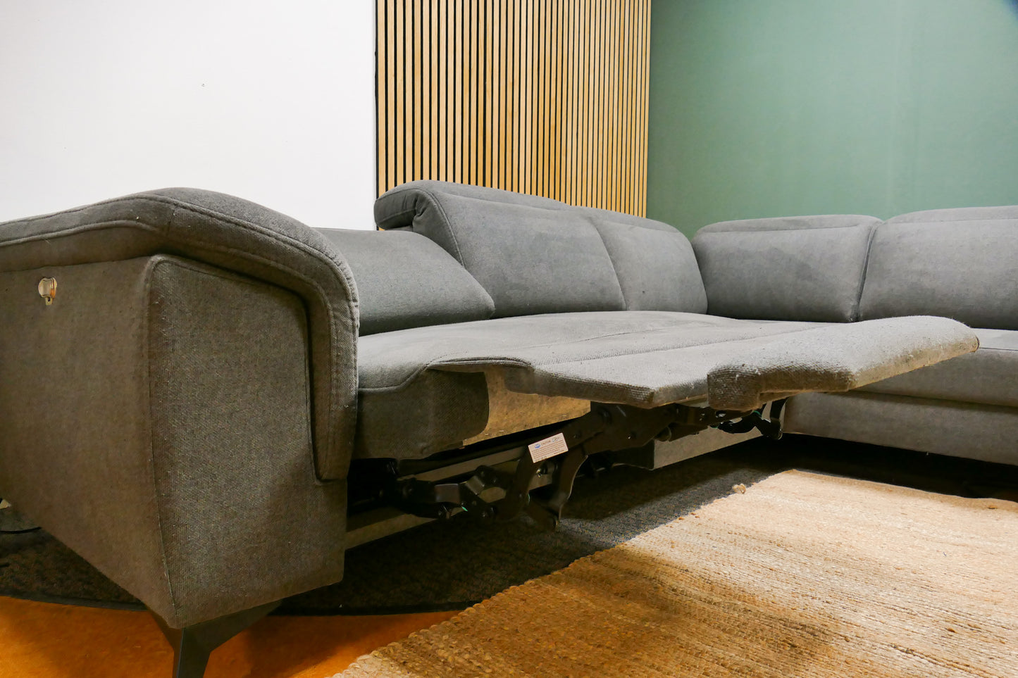 Refurbished Hoekbank Elektrisch Verstelbaar Antraciet-Donkergrijs