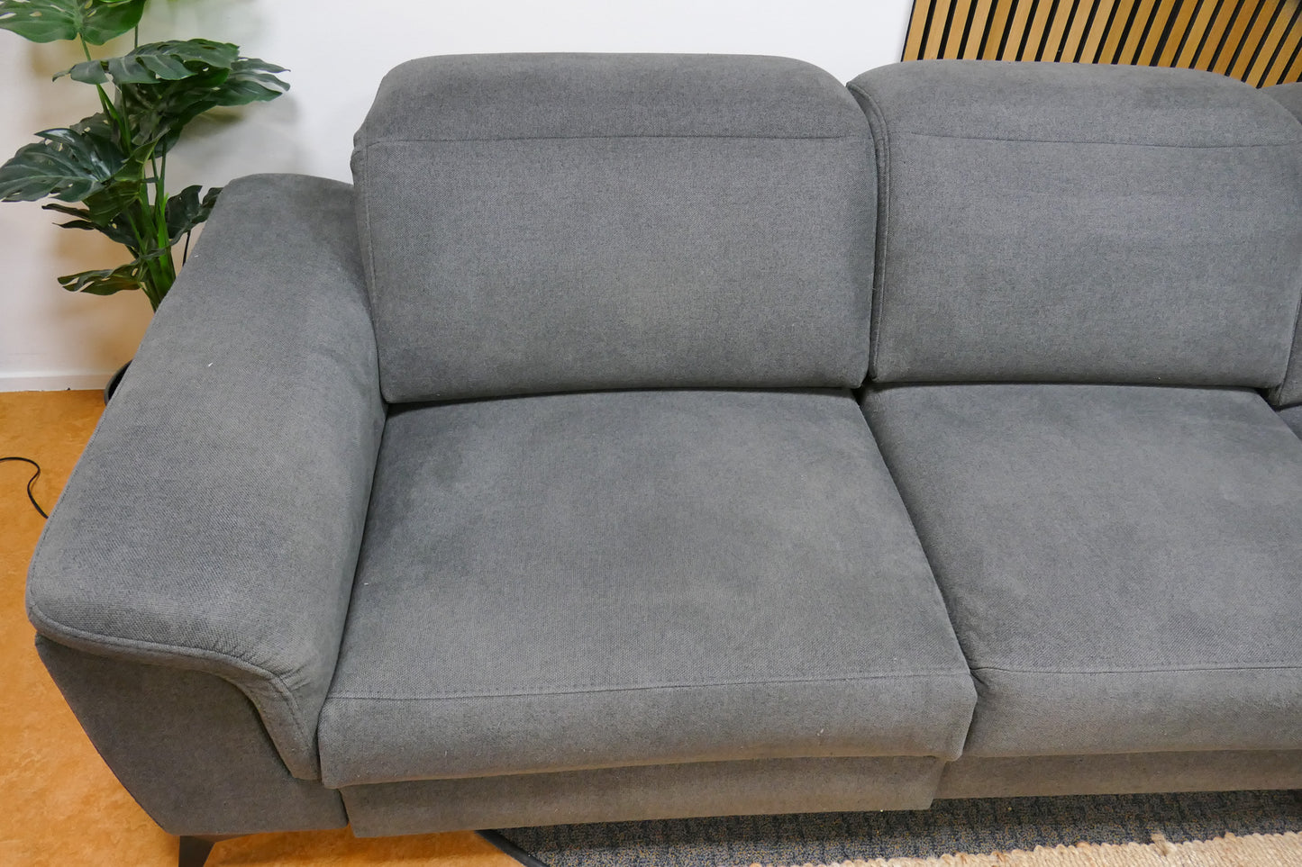 Refurbished Hoekbank Elektrisch Verstelbaar Antraciet-Donkergrijs