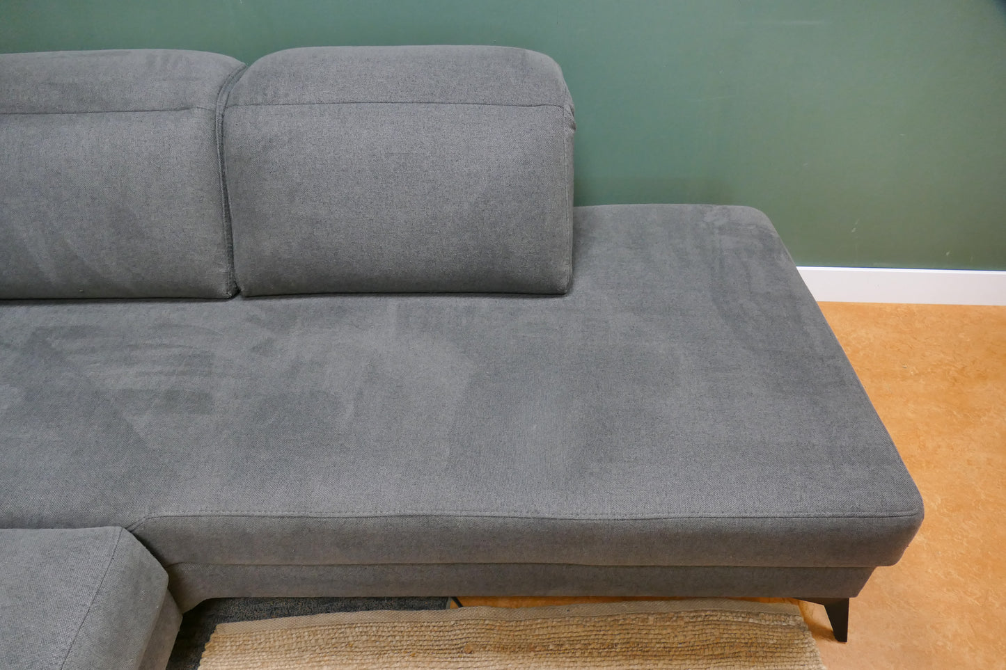 Refurbished Hoekbank Elektrisch Verstelbaar Antraciet-Donkergrijs