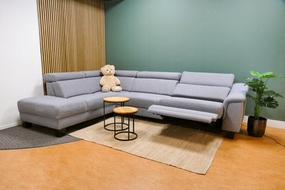 Refurbished Hoekbank InHouse Elektrisch Verstelbaar Lichtgrijs