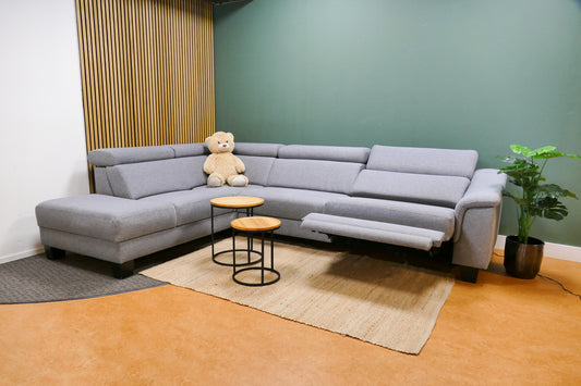 Refurbished Hoekbank InHouse Elektrisch Verstelbaar Lichtgrijs