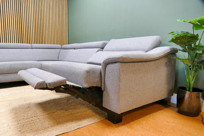 Refurbished Hoekbank InHouse Elektrisch Verstelbaar Lichtgrijs