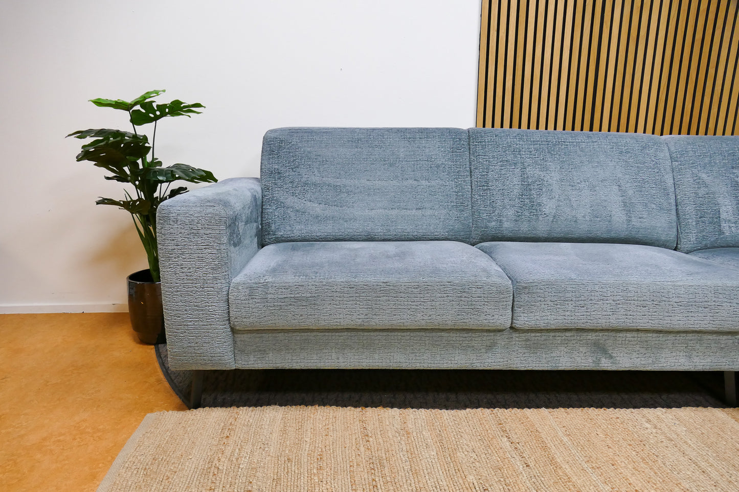 Refurbished Grote Hoekbank Turqouise/Blauw