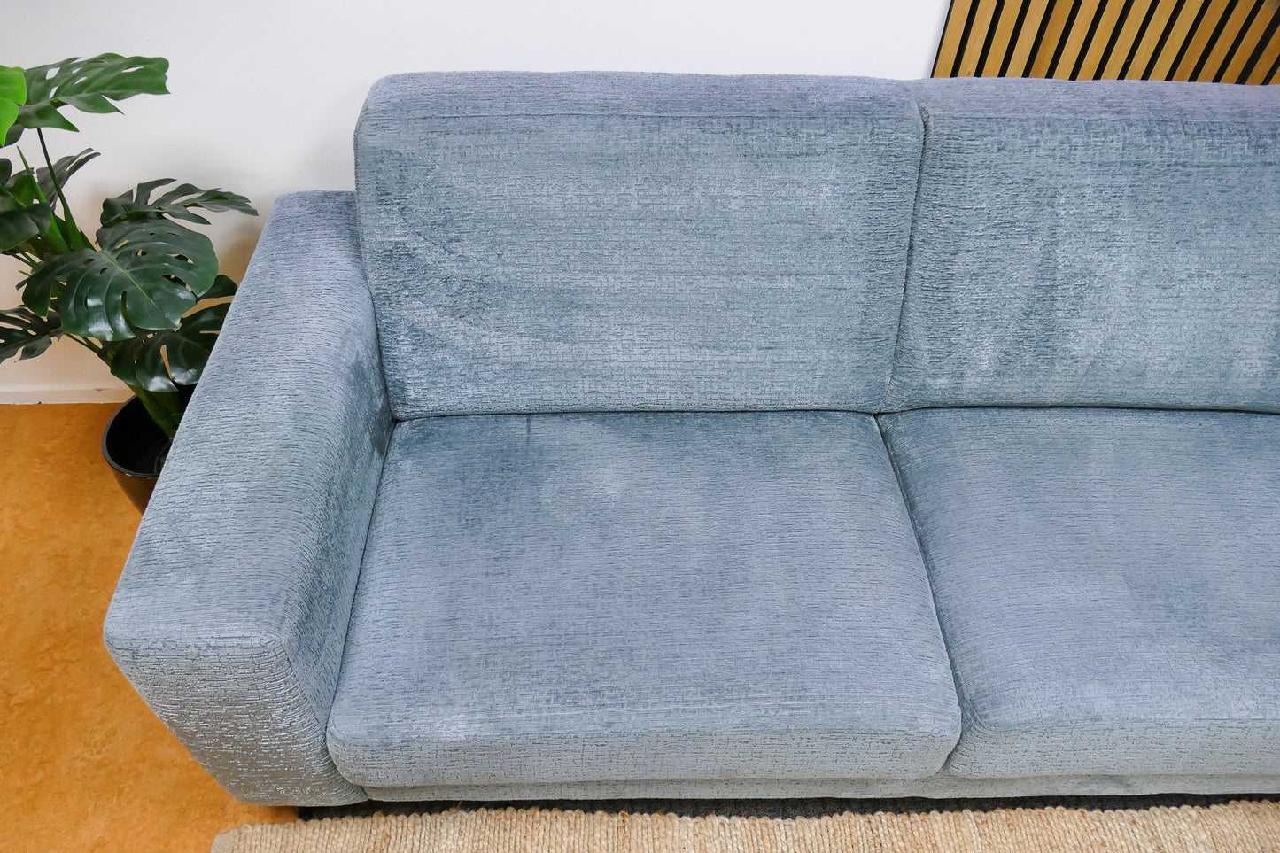 Refurbished Grote Hoekbank Turqouise/Blauw