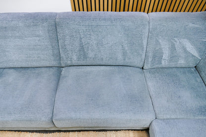 Refurbished Grote Hoekbank Turqouise/Blauw