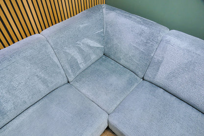Refurbished Grote Hoekbank Turqouise/Blauw