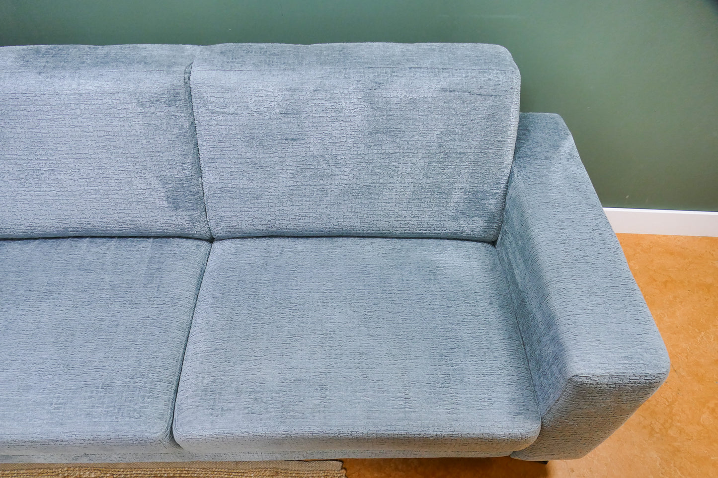 Refurbished Grote Hoekbank Turqouise/Blauw