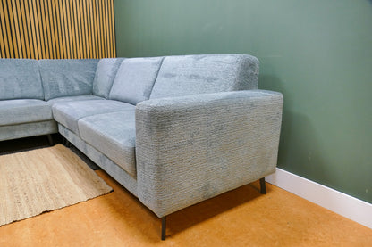 Refurbished Grote Hoekbank Turqouise/Blauw
