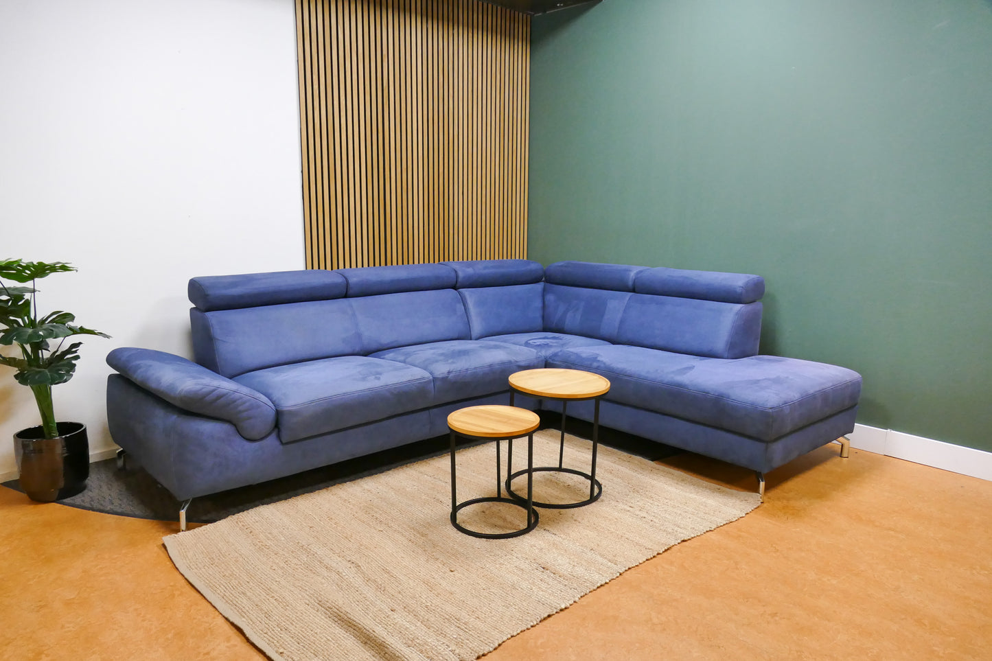 Refurbished Verstelbare Hoekbank Montèl Chicago Navy Blauw