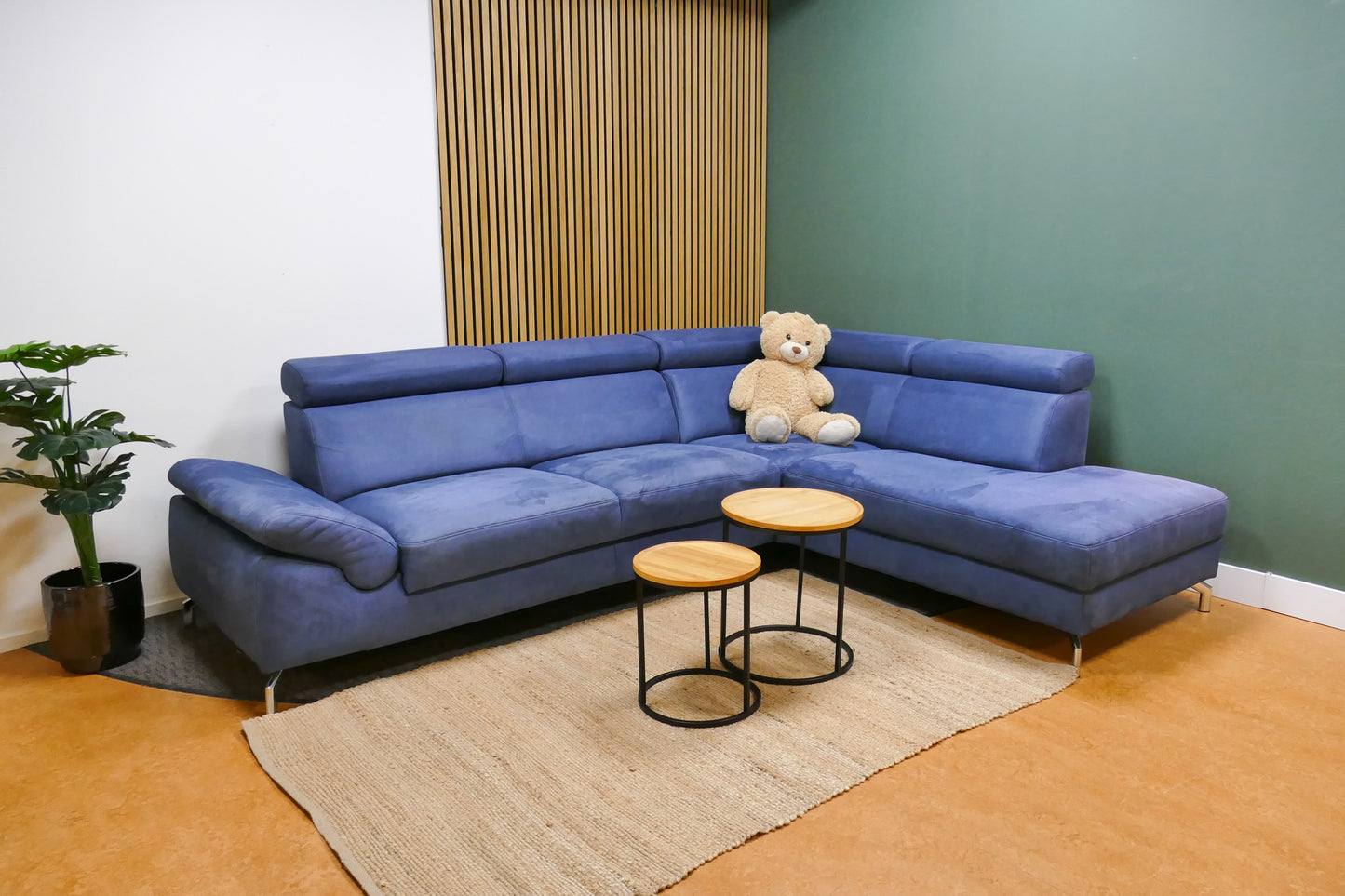 Refurbished Verstelbare Hoekbank Montèl Chicago Navy Blauw