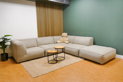 Refurbished Modulaire Hoekbank DYYK Beige/Taupe Bouclé