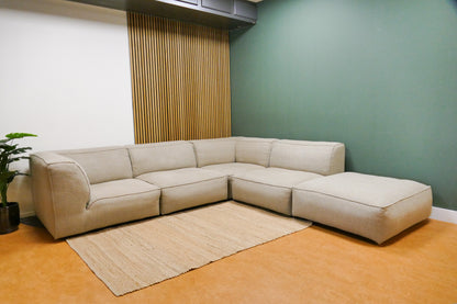 Refurbished Modulaire Hoekbank DYYK Beige/Taupe Bouclé