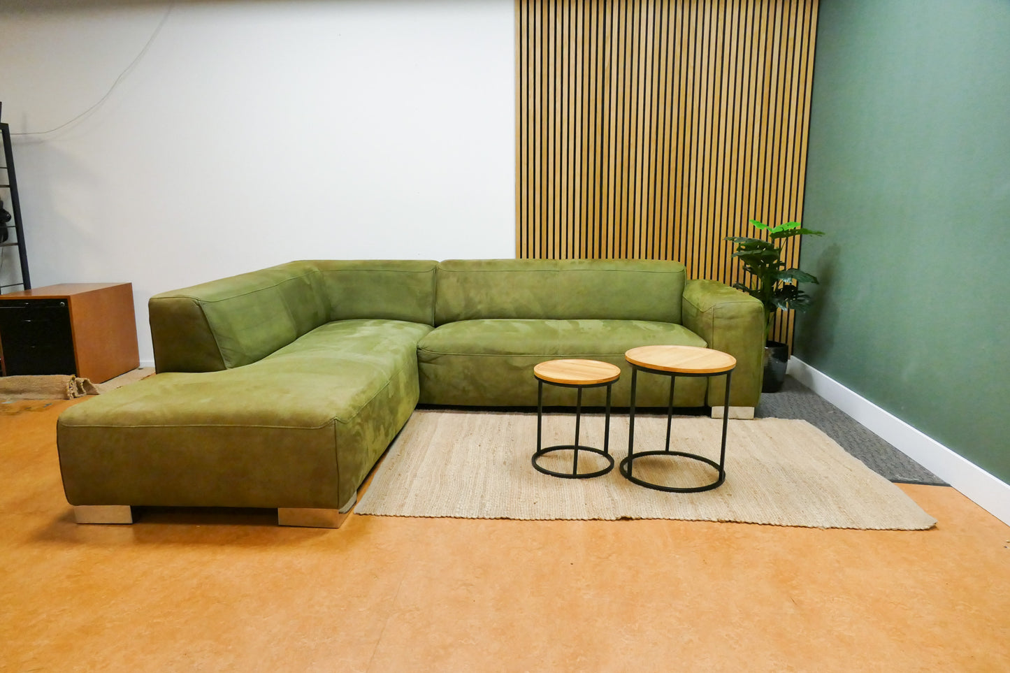 Refurbished Hoekbank Montèl Microvezel Groen
