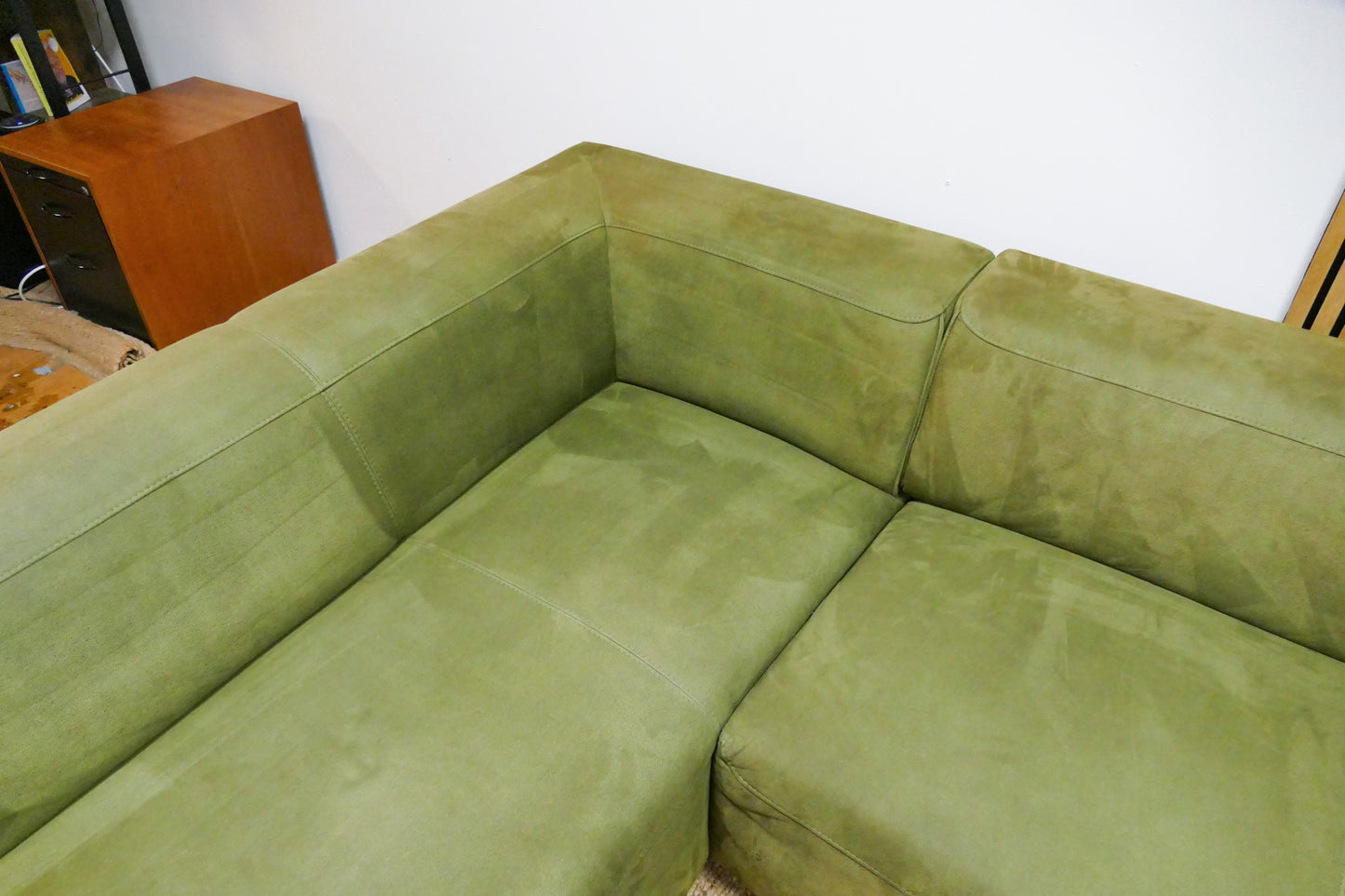 Refurbished Hoekbank Montèl Microvezel Groen