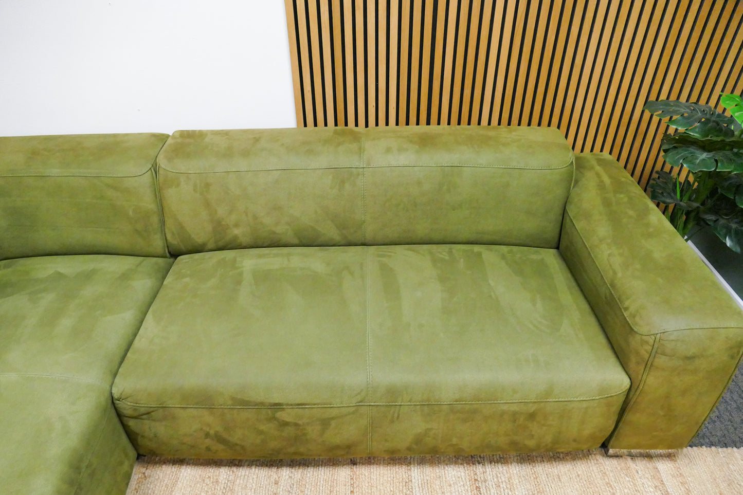 Refurbished Hoekbank Montèl Microvezel Groen