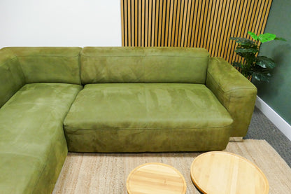 Refurbished Hoekbank Montèl Microvezel Groen