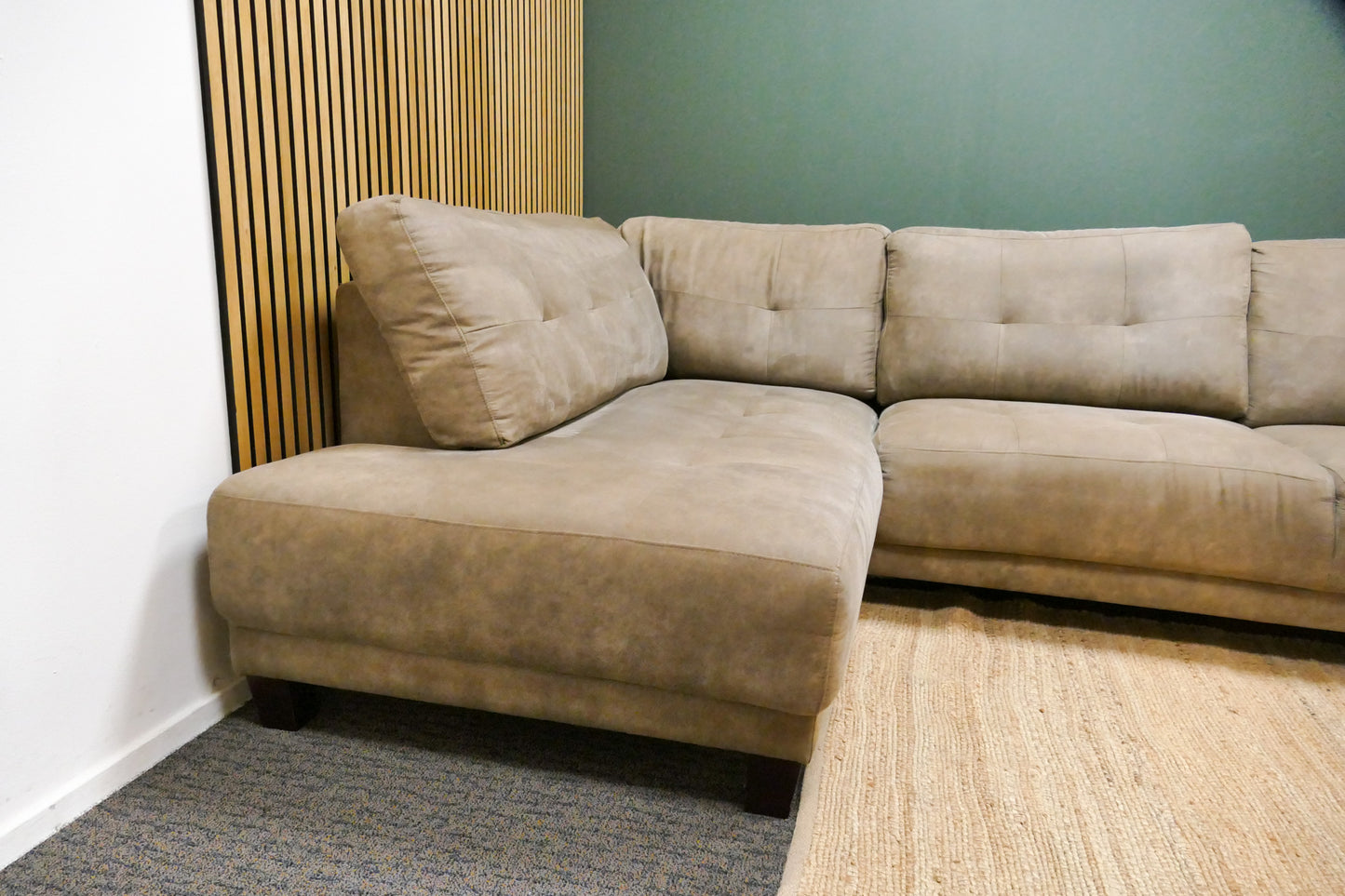 Refurbished V.I.P. Seats Hoekbank Microvezel Zandbruin