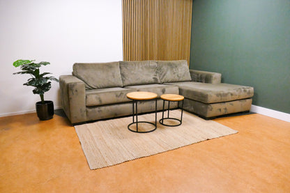 Refurbished Chaise Longue Taupe Groen