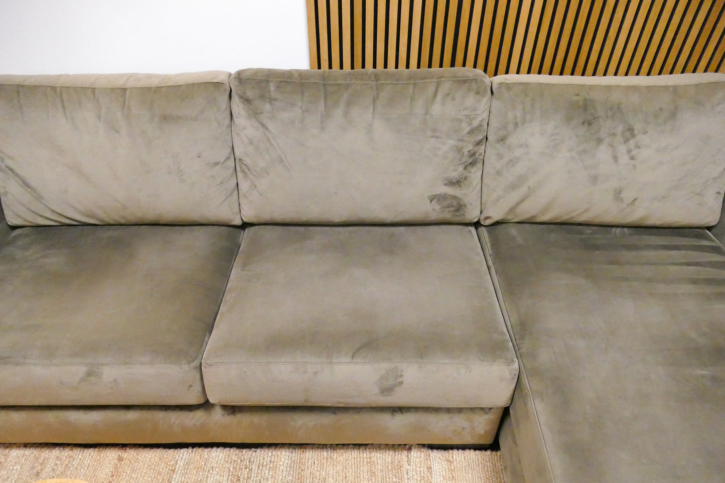 Refurbished Chaise Longue Taupe Groen