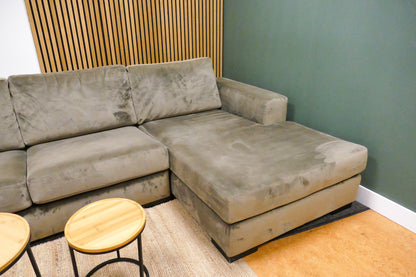 Refurbished Chaise Longue Taupe Groen