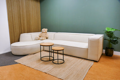 Refurbished Tampa Hoekbank Beige  Boucle
