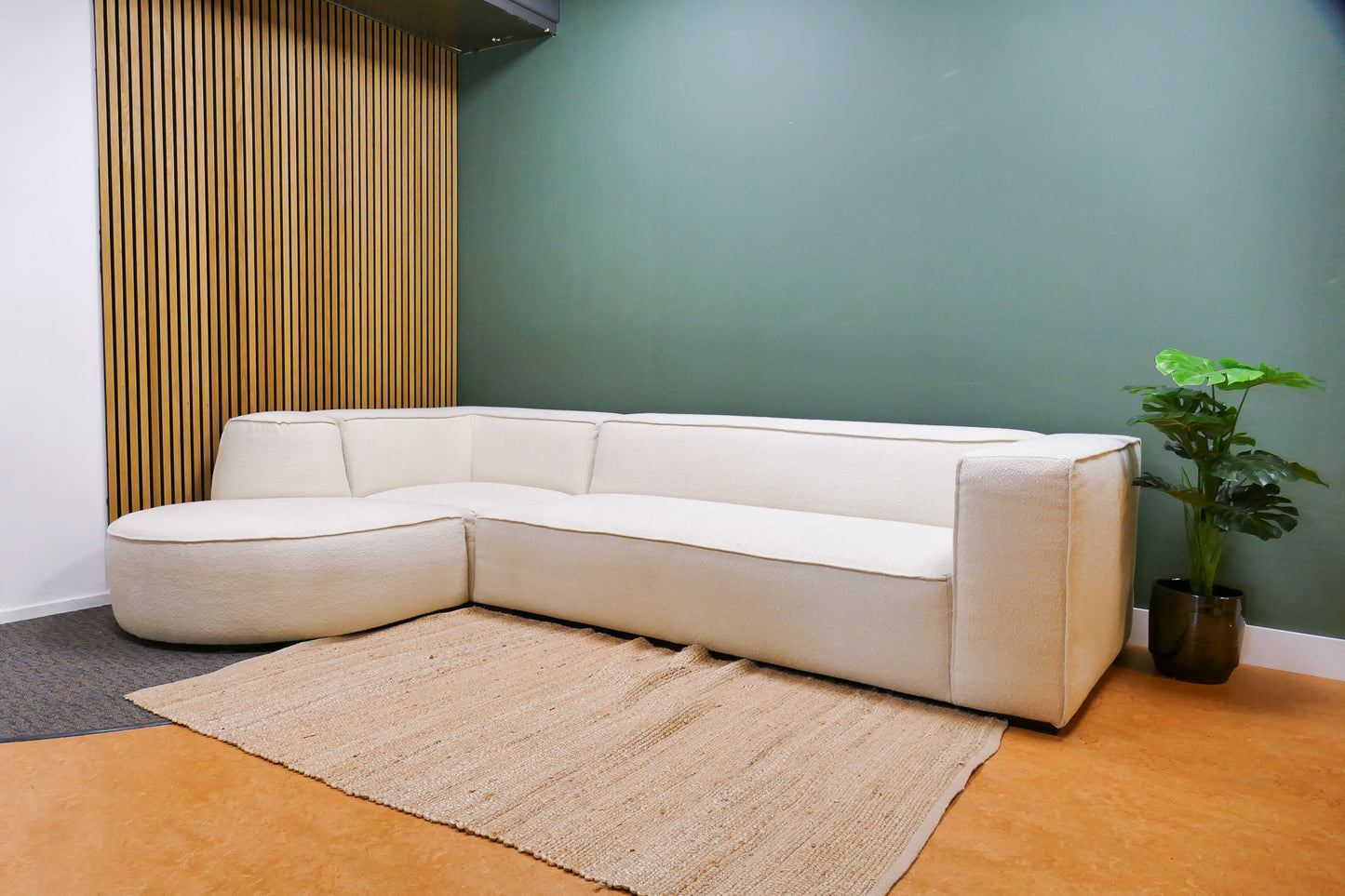 Refurbished Tampa Hoekbank Beige  Boucle