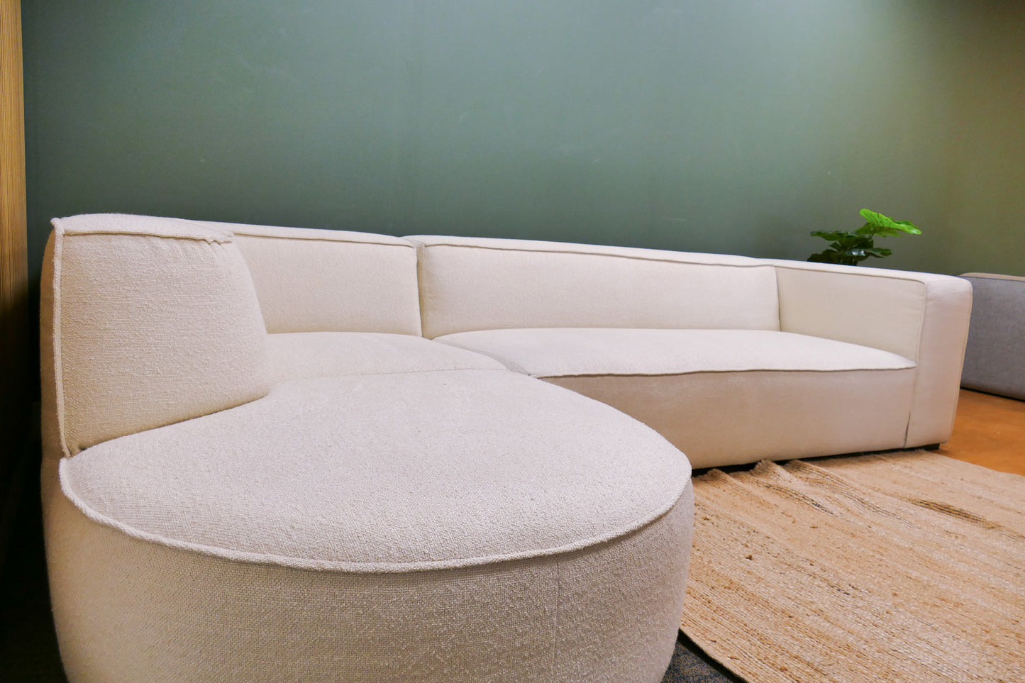 Refurbished Tampa Hoekbank Beige  Boucle
