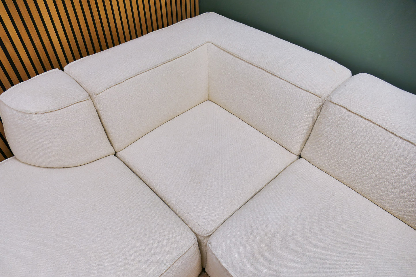 Refurbished Tampa Hoekbank Beige  Boucle