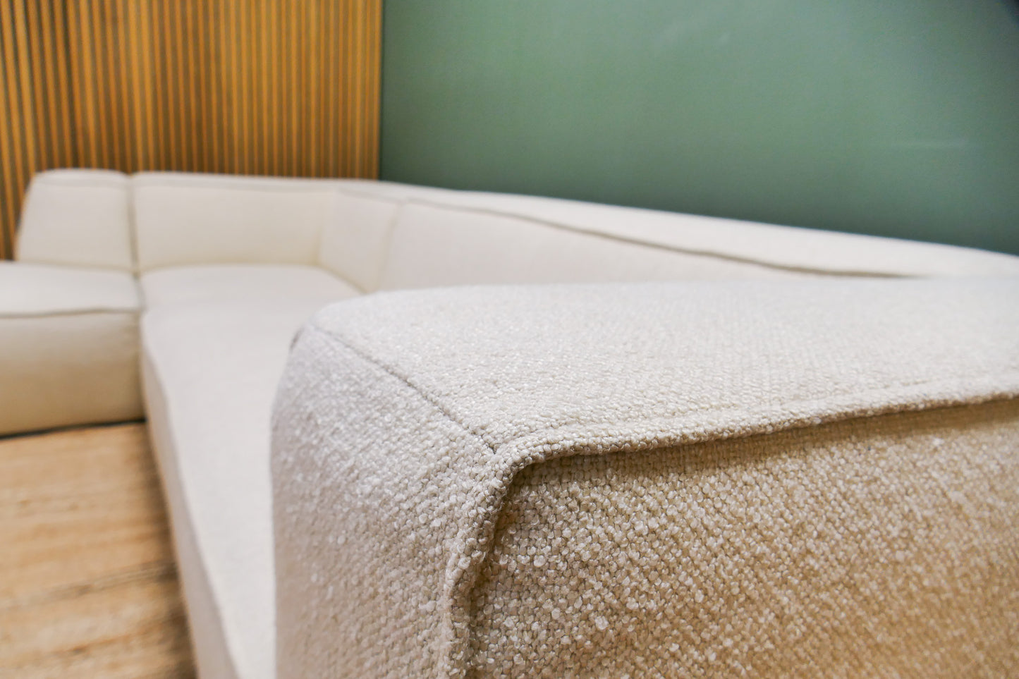 Refurbished Tampa Hoekbank Beige  Boucle