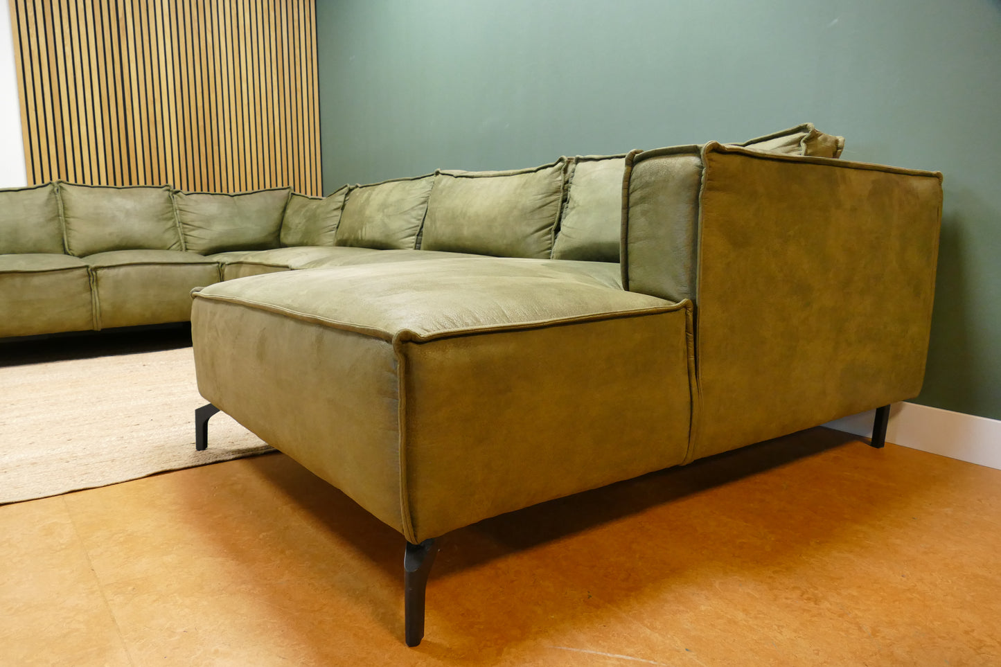 Refurbished Grote U Bank Microvezel Groen