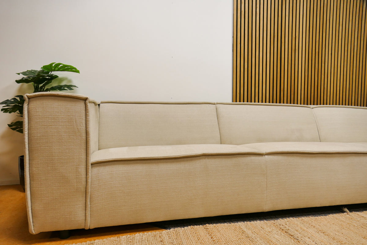 Refurbished Beige Hoekbank Bysidde Sommer