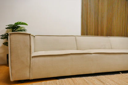 Refurbished Beige Hoekbank Bysidde Sommer