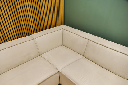 Refurbished Beige Hoekbank Bysidde Sommer
