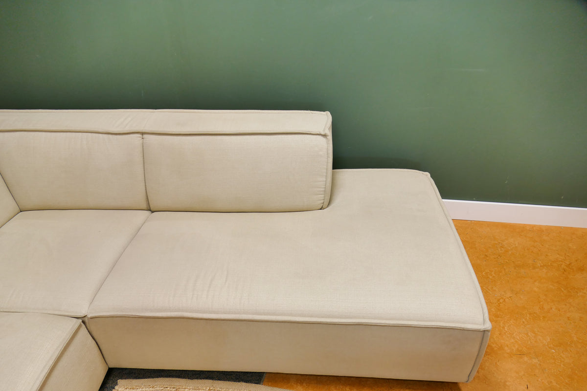 Refurbished Beige Hoekbank Bysidde Sommer