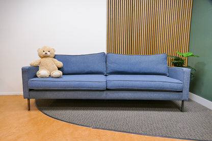 Refurbished 3-Zits Bank Woood Blauw Gemêleerd