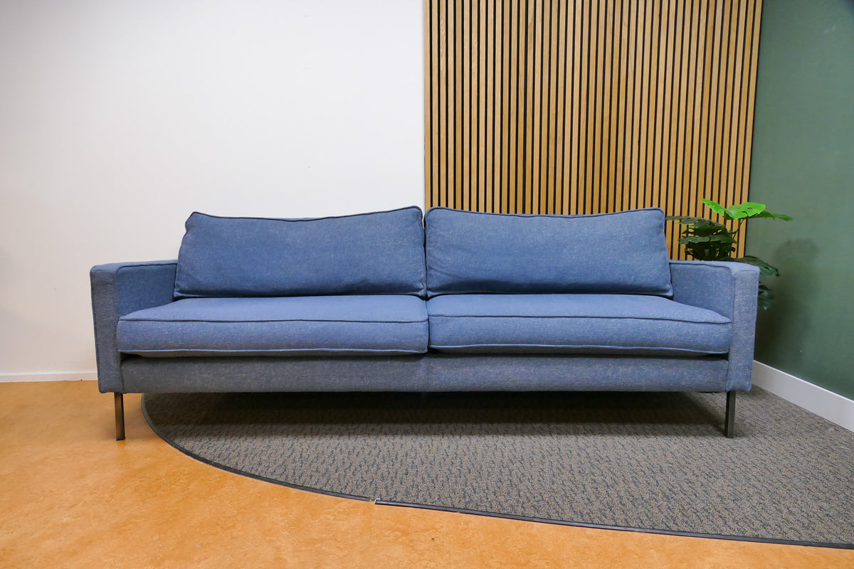 Refurbished 3-Zits Bank Woood Blauw Gemêleerd