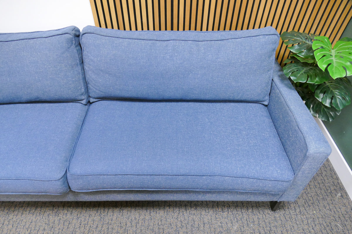 Refurbished 3-Zits Bank Woood Blauw Gemêleerd